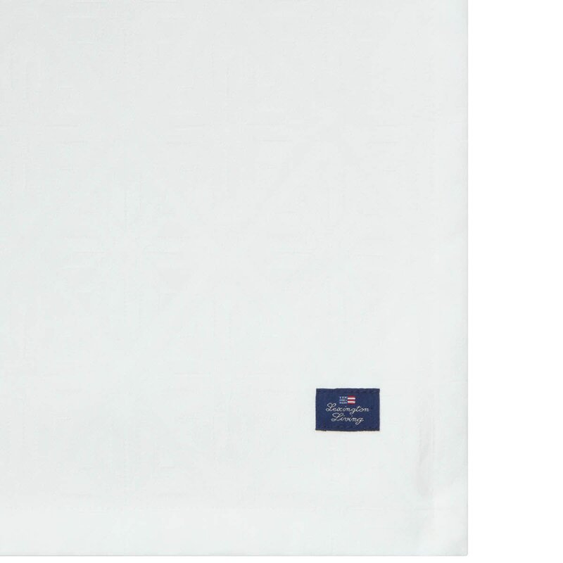 Lexington Bomullsduk jacquard 150x350 cm hvit