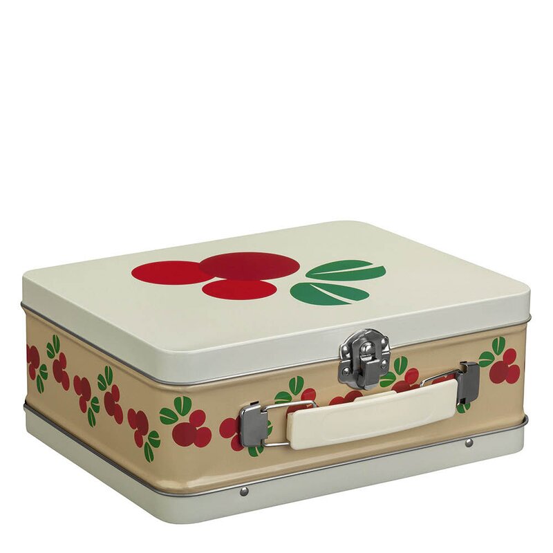 Blafre Tyttebær koffertboks 8x16x19 cm beige/rød