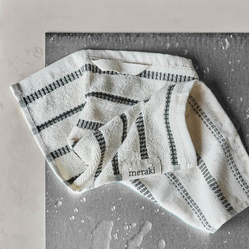 Meraki Vaskeklut 30x30 cm 3 stk offwhite/svart