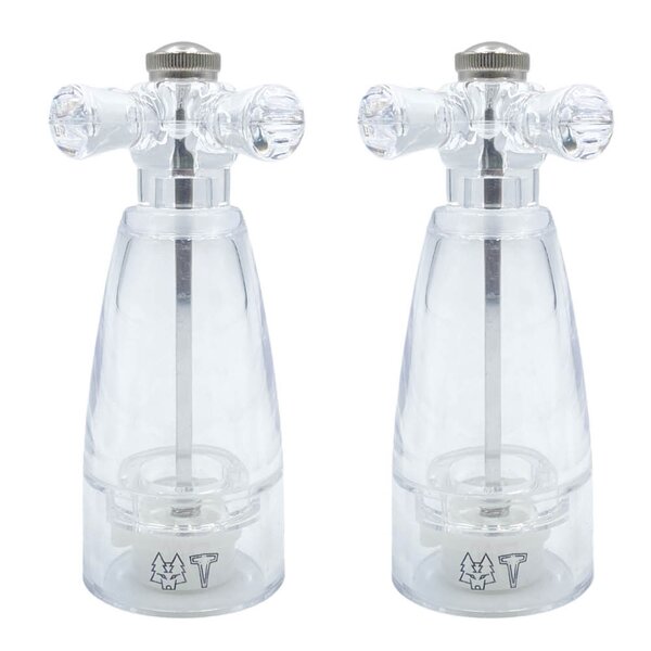 Vargen & Thor Axia salt- og pepperkvern 14,5 cm 2 deler akryl klar