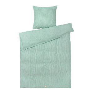 Juna Monochrome Lines sengetøy 140x220 cm grønn/hvit