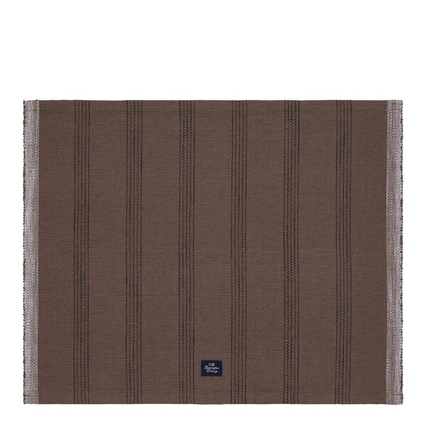 Lexington Stripete bordbrikke i bomull 40x50 cm brun/svart