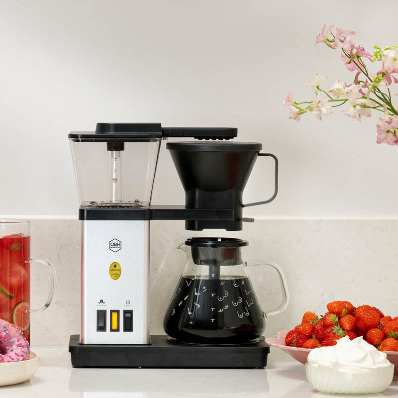 OBH Nordica Rosa sløyfe Blooming kaffetrakter 1,25L sølv/brystmøsnter