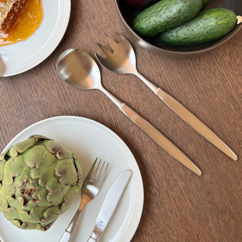 Skaugum Salatbestikk 2 deler børstet stål