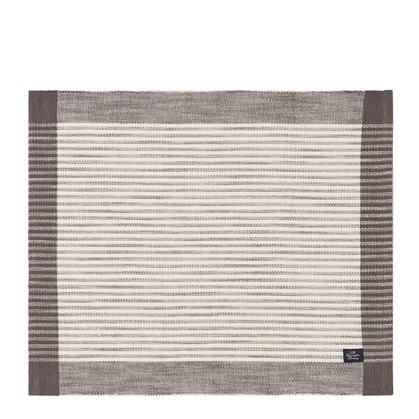 Lexington Stripet bordbrikke ribbed 40x50 cm mørkgrå/hvit