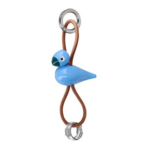 Kay Bojesen Denmark Kay Bojesen nøkkelring minifugl med lær blå