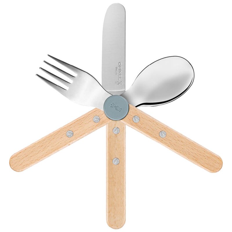 Opinel Petit Gourmet barnebestikk 3 deler regnblå