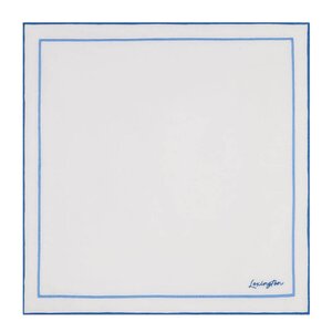 Lexington Serviett 40x40 cm lin/bomull med broderi hvit/blå