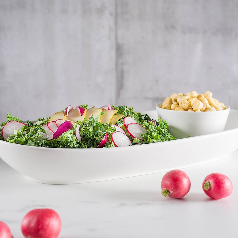 Modern House Nor tapasfat båt m/skål 7x12x44,5 cm hvit