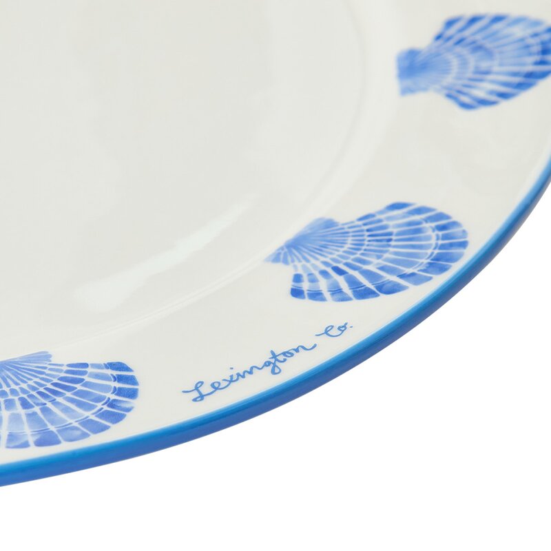 Lexington Shell stoneware fat 40 cm hvit/blå