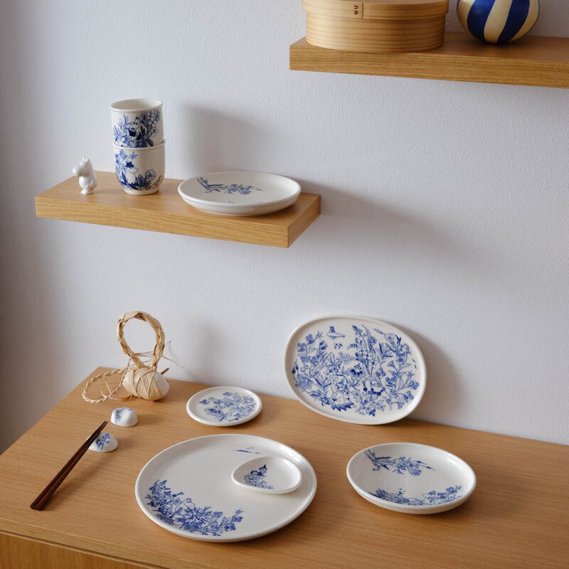 MoominArabia Haru servingsfat 17 cm mummi hvit/blå