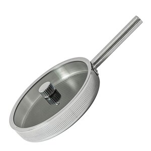 Vargen & Thor Glima traktørpanne 28 cm med lokk blankt stål