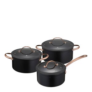 Modern House Black Copper grytesett 3 deler 1,5/3/4,9L keramisk svart/kobber
