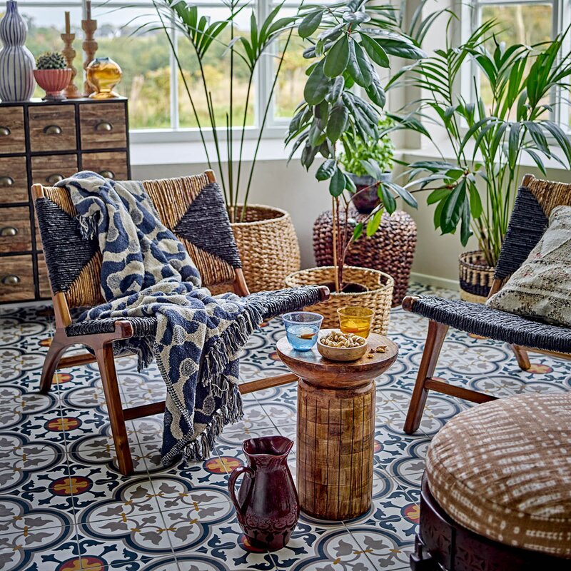 Creative Collection Pledd Santena 160x130 cm blå