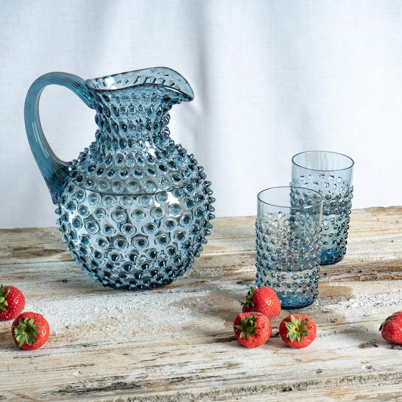 Klimchi Hobnail glass 20 cl misty blue