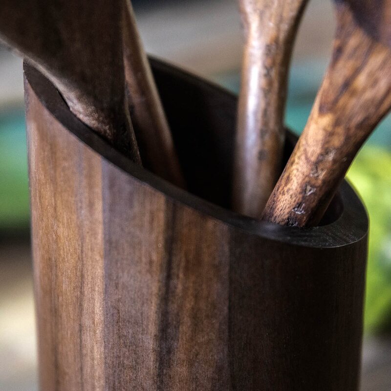 Satake Kjøkkenredskap med stativ 4 deler valnøtt