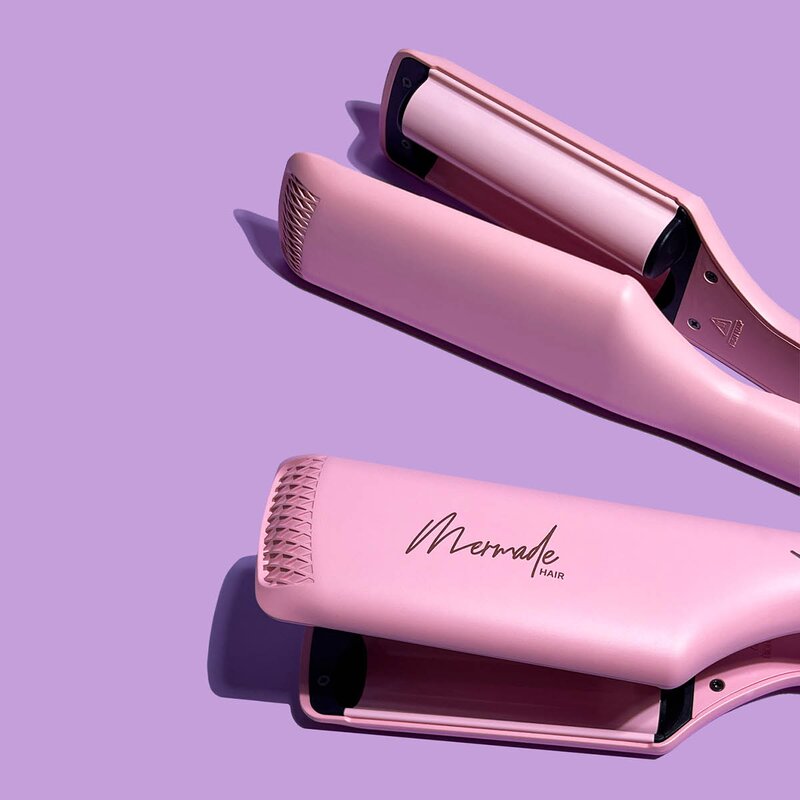 Mermade Dobbel bølgetang 25 mm rosa