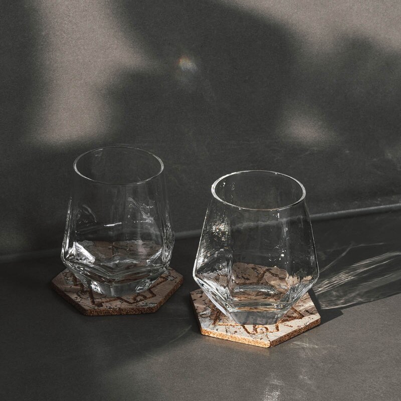 Vargen & Thor BAS glassbrikke 10 cm 4 stk kork