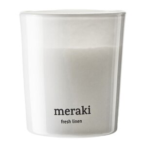 Meraki Fresh Linen duftlys 7x6 cm  hvit