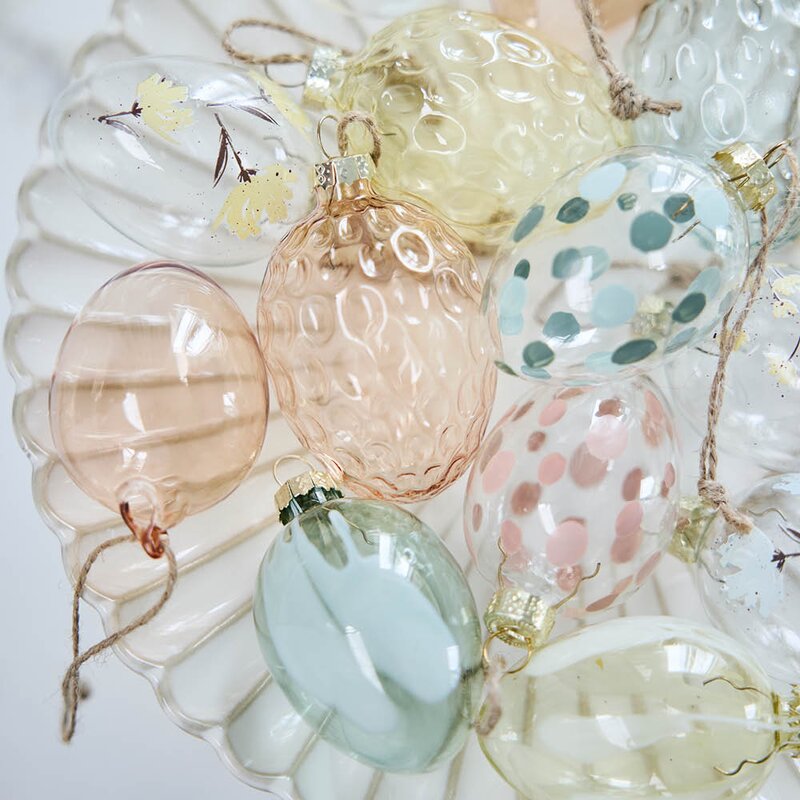 Lene Bjerre Florine hengende eggdekorasjon 7 cm gul