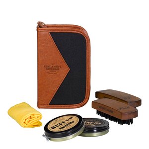 Gentlemen-s Hardware Skopleiesett 5 deler i etui brun/svart