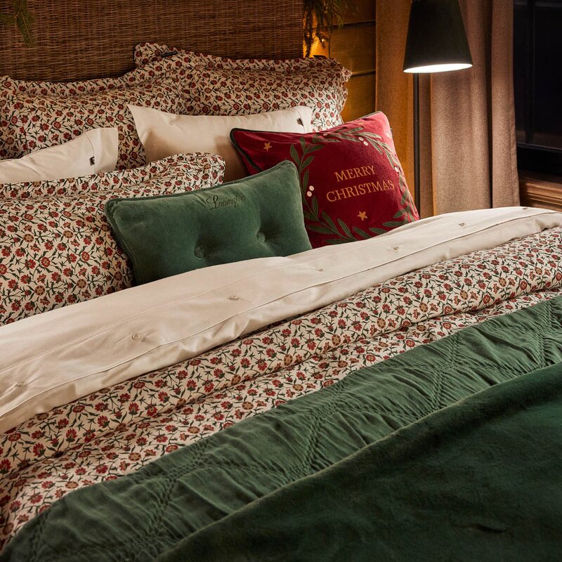 Lexington Sengeteppe bomull 260x240 cm jacquard grønn