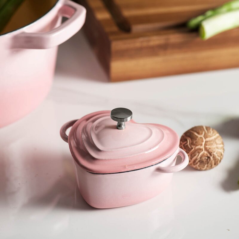 Sabor Mini støpejernsgryte hjerteformet 22 cl blush pink