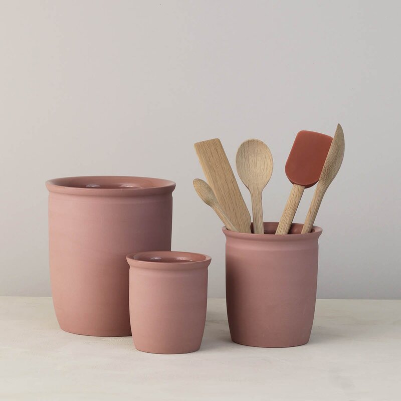 Knabstrup Keramik Knabstrup syltekrukke 2 L Mørk Rosa