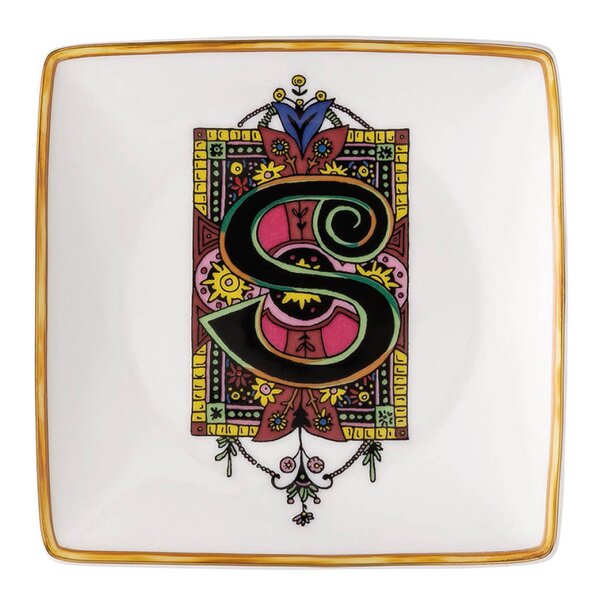 Versace Alphabet skål 12 cm kvadratisk S