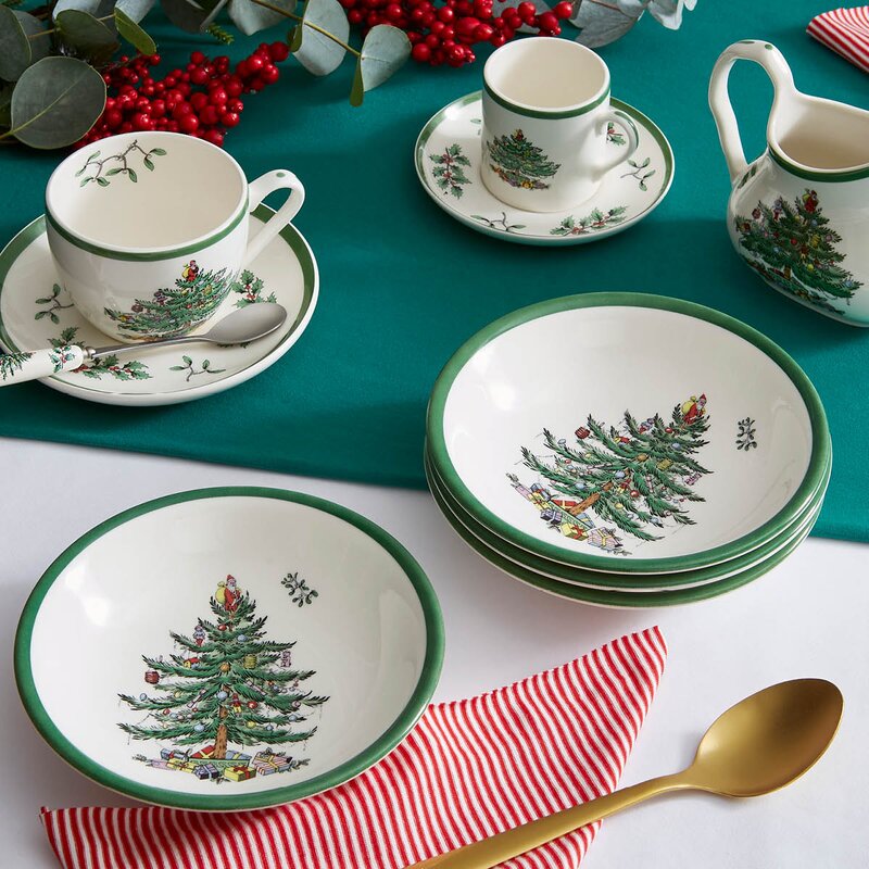 Spode Christmas Tree tekopp med skål 20 cl