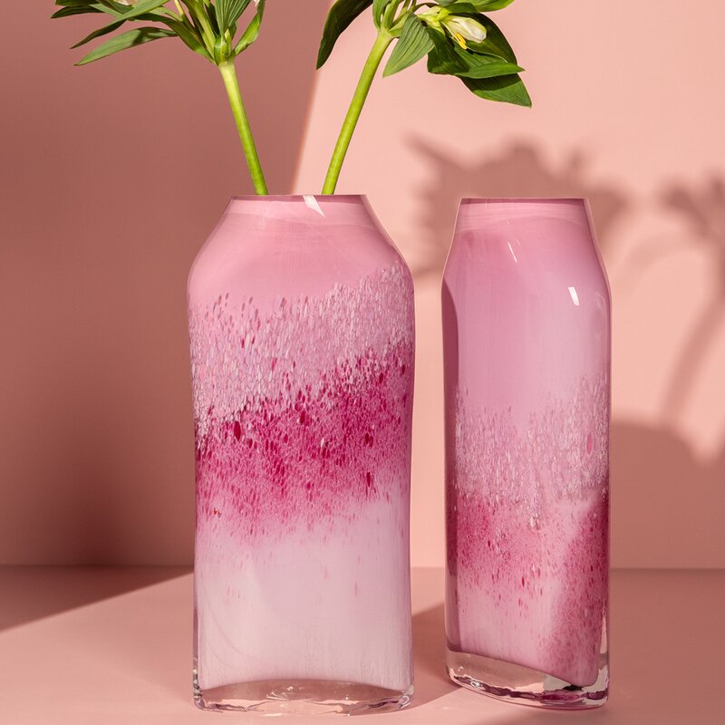 Magnor Rosa sløyfe vase 32 cm I glasshytta rosa