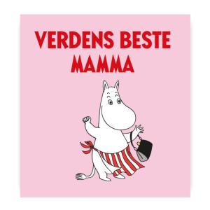 Moomin Mummi kort dobbelt Verdens beste mamma rosa