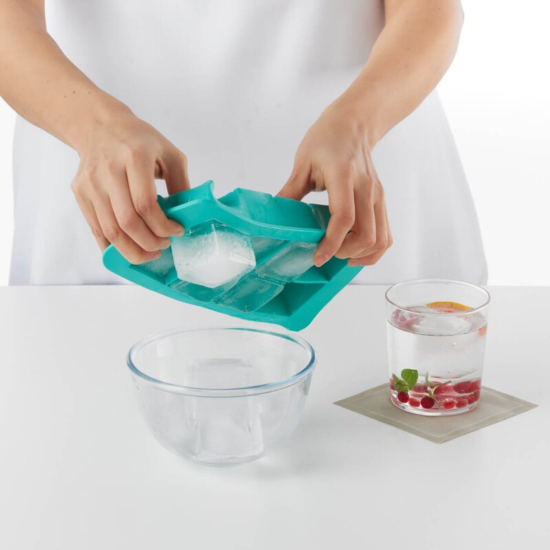Lékué XL isform med lokk for 8 store isbiter turkis