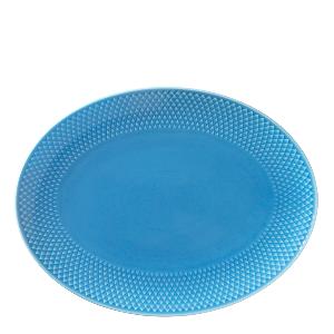Lyngby Porcelæn Rhombe Color oval serveringsfat 28,5x21,5 cm blå
