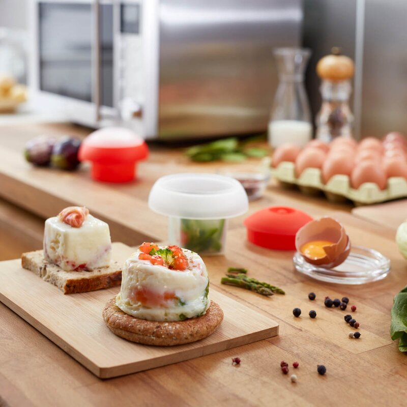 Lékué Eggepocherer for mikrobølgeovn 0,1 L rød