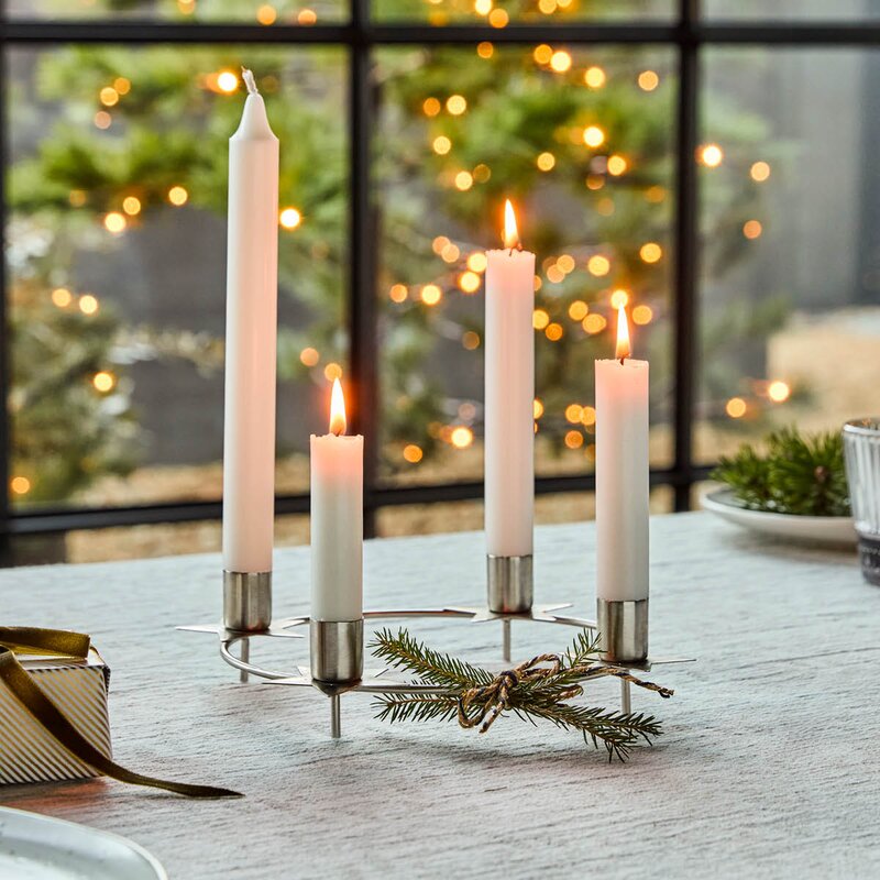 House Doctor Stage lysestake i jern 24 cm sølv