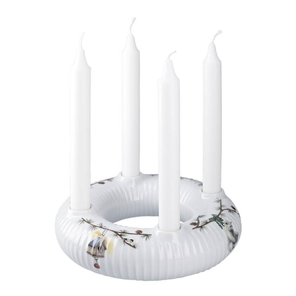 Kähler Hammershøi Christmas adventsstake 21,5 cm hvit m/dekor