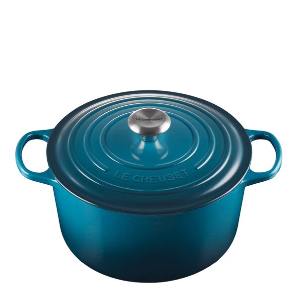 Le Creuset Signature støpejernsgryte rund 26 cm 6,3L deep teal