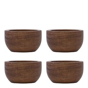 House Doctor Wood eggeglass 5x3 cm 4 stk natur