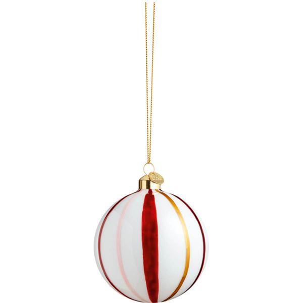 Holmegaard Souvenir julekule stripe rød