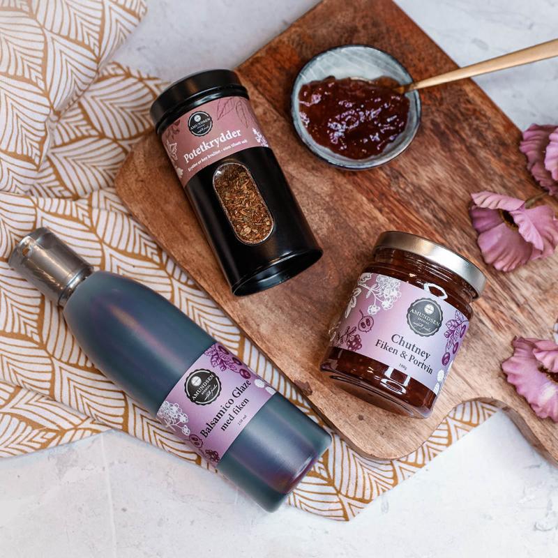 Amundsen Spesial Sommer potetkrydder, chutney og balsamico glaze med fiken 760g