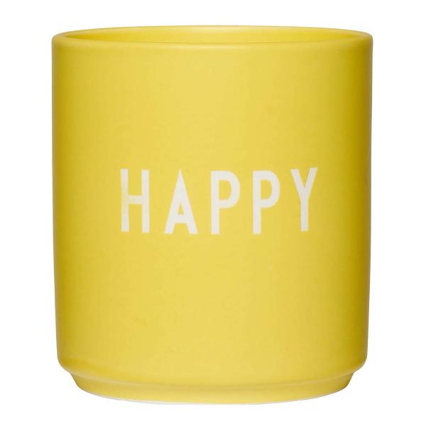 Design Letters Favourite Fashion colour kopp HAPPY gul