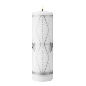 Georg Jensen 2026 kalenderlys 20 cm sølvtrykk