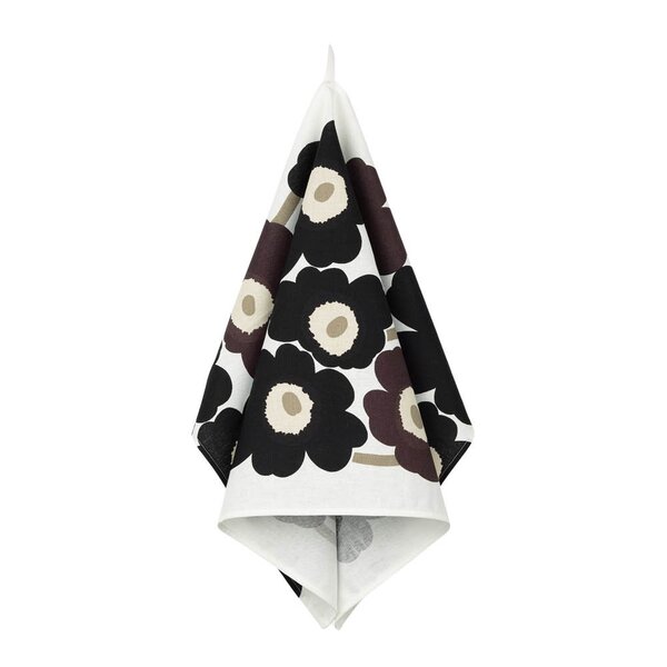 Marimekko Pieni Unikko kjøkkenhåndkle 47x70 cm hvit/grå/beige