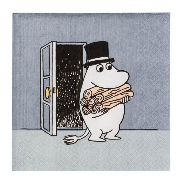 MoominArabia Mummi serviett 33x33 cm 20 stk Mummipappa grå