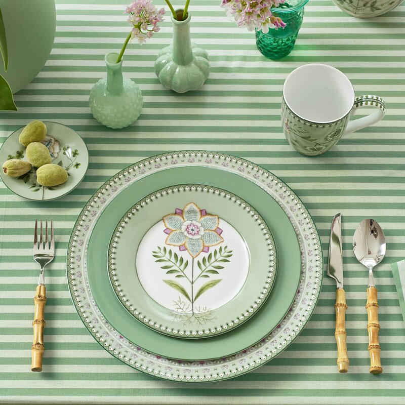 Pip Studio Lily & Lotus tallerken 21 cm lysegrønn