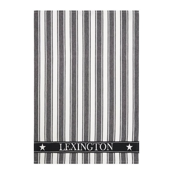 Lexington Icons stripet kjøkkenhåndkle m/vaffelstruktur 50x70 cm svart/hvit