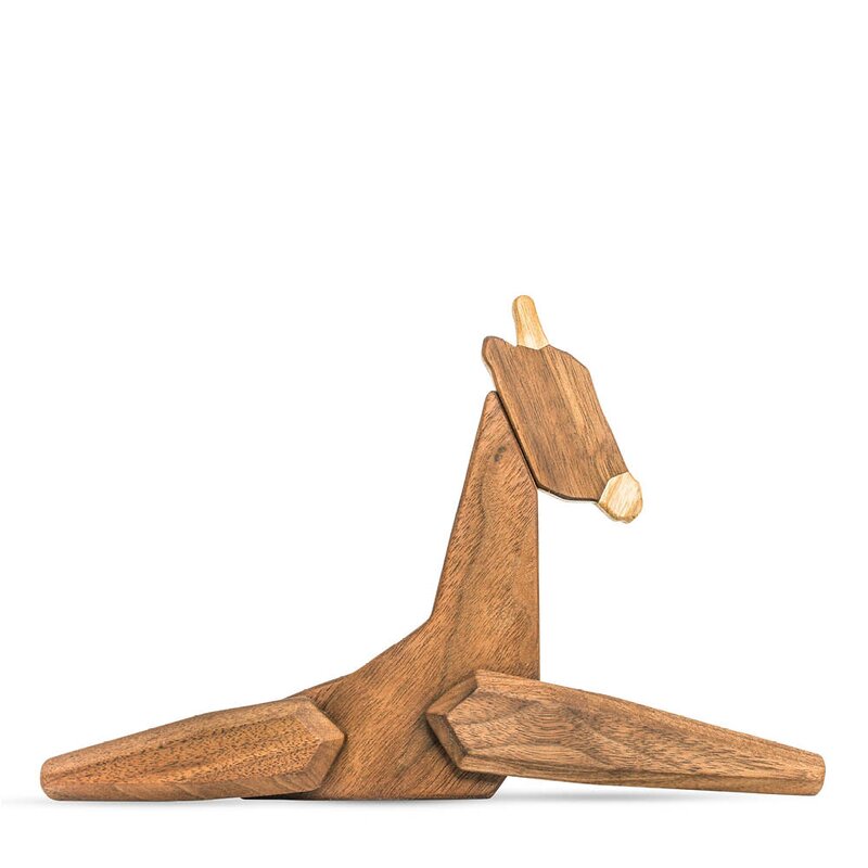 FableWood Giraff trefigur 23 cm valnøtt/ask