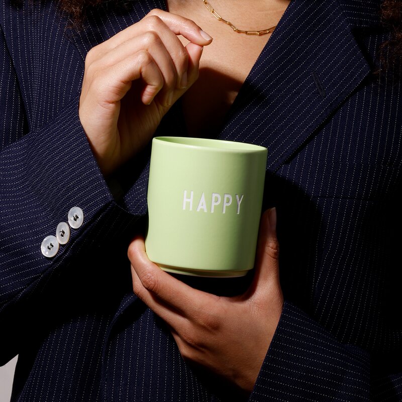 Design Letters Favourite kopp HAPPY 25 cl shadow lime