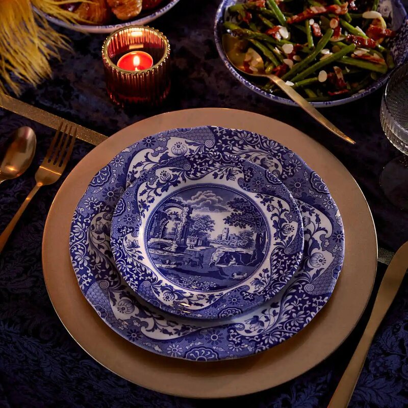 Spode Blue Italian buffétallerken 30 cm blå/hvit